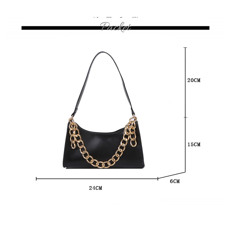 [ Xả Lỗ ] Free Ship  Túi Xách Kẹp Nách Nữ Dây Xích Mạ Vàng Trang Trí Hot 2020 ( Ms : 264 ) | BigBuy360 - bigbuy360.vn