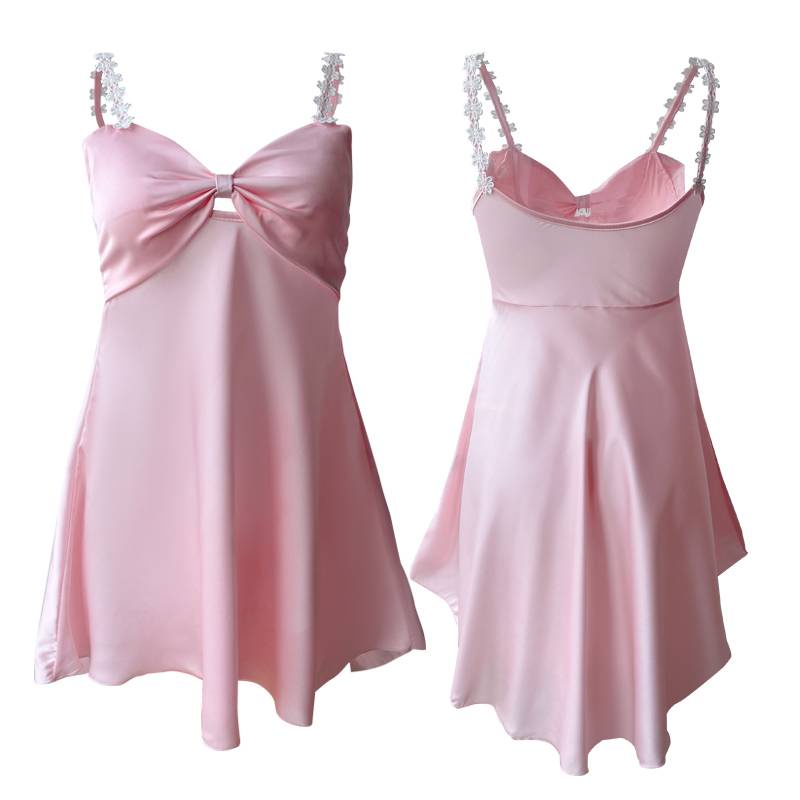 Đồ ngủ Hai Dây Vải Satin Phối Ren Quyến Rũ Thời Trang Cho Nữ