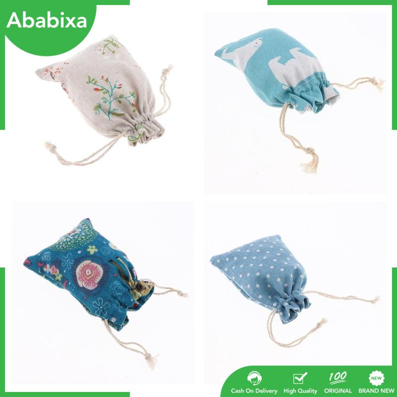 [Ababixa] Túi Dây Rút Đựng Đồ Trang Điểm Bằng Vải Bố Tự Nhiên Đa Dạng
