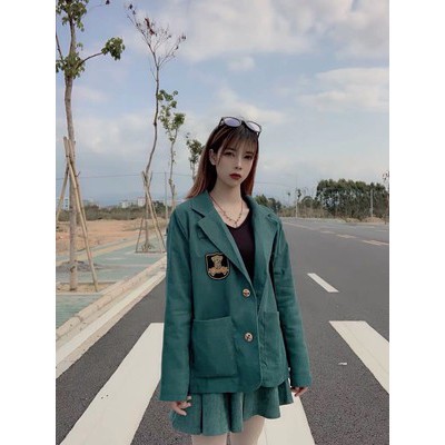 [Order] set ulzzang áo vest nhung học sinh hàn quốc + chân váy ly (kèm ảnh khách)