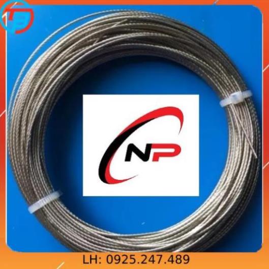 5 Mét dây cáp INOX 304 chống rỉ sét tặng kèm 1 tăng đơ,2 ôc siết cáp làm dây phơi quần áo.. Gồm các size 2mm 3mm 4mm 5mm