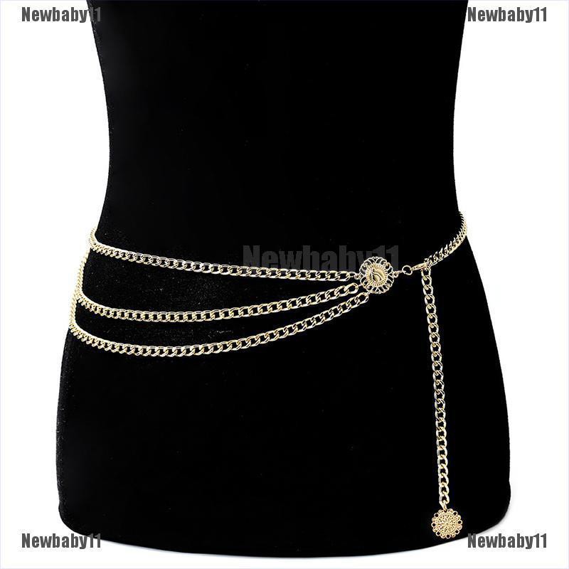 Thắt Lưng Dây Xích Kim Loại Phong Cách Cổ Điển Cho Nữ