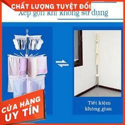 [XẢ KHO+FREE SHIP]  CÂY PHƠI QUẦN ÁO TRÒN 3 TẦNG TẶNG KÈM MÓC DÍNH TƯỜNG TRONG SUỐT