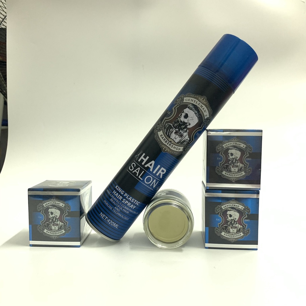 Sáp Tạo Kiểu Tóc Tóc Nam Hair Salon Variety Styling Of Retro Pomade + Gôm Xịt Tóc Hair Salon 360 Degrees King Plastic 42