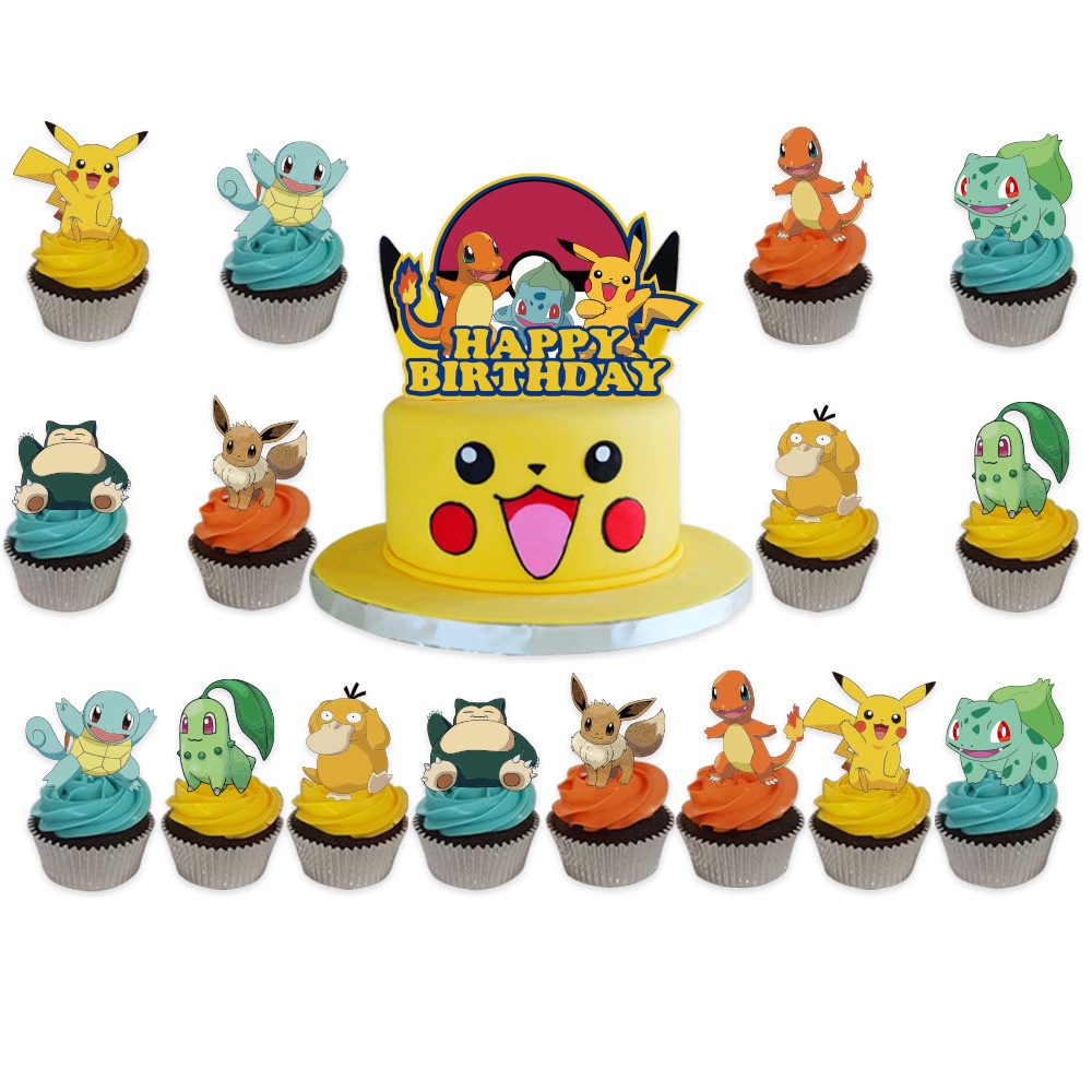 Bộ 54 Bong Bóng Trang Trí Tiệc Sinh Nhật Hình Pikachu