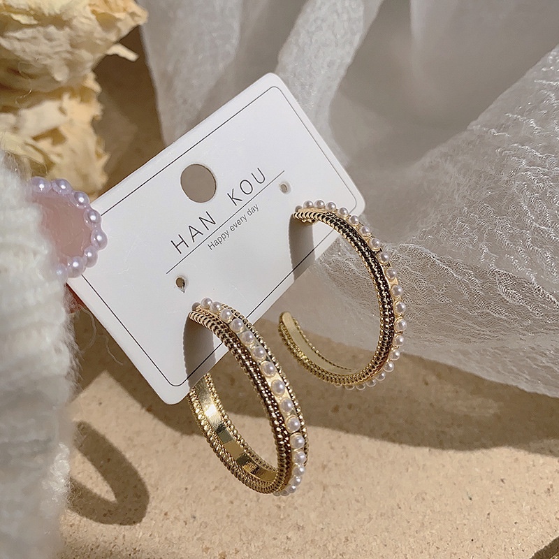 Bông Tai Bạc S925 Dáng Dài Đính Ngọc Trai Phối Tua Rua Kiểu Hàn Quốc Thời Trang Cho Nữ