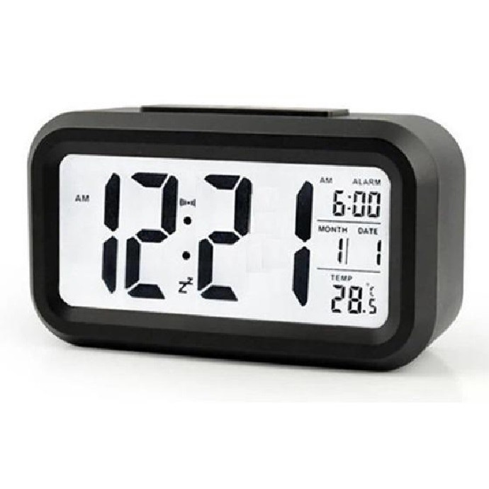 (Rẻ mà chất) Đồng Hồ Báo Thức Điện Tử Để Bàn Màn Hình LCD Đa Chức Năng: Thời Gian, Lịch, Báo Thức, Nhiệt Độ - Hàng mới v