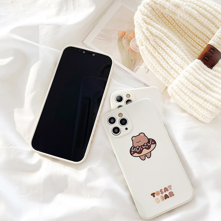 Ốp lưng iphone Tosat Bear cạnh vuông in hình viền ip/6/6plus/6s/6splus/7/7plus/8/8plus/x/xs/11/12/pro/max/plus/promax | BigBuy360 - bigbuy360.vn