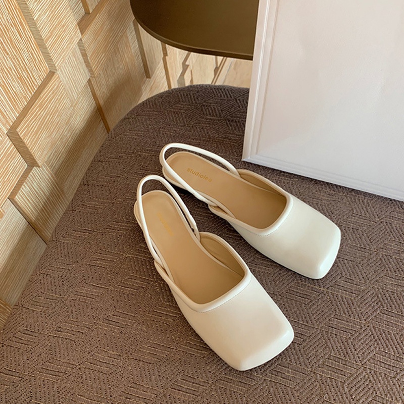 Giày sandal IELGY mũi vuông co giãn dễ phối đồ cho nữ