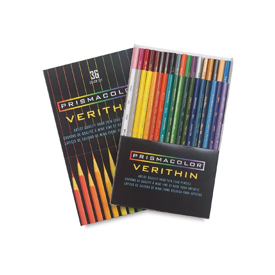 Bộ 36 màu bút chì màu vẽ viền Prismacolor Premier Verithin Colored Pencil - Hộp giấy