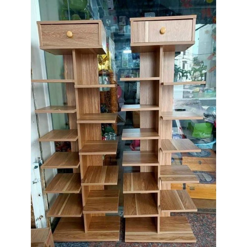 Kệ giá để giày 6 tầng 1 ngăn kéo. Kích thước: 120 x 44 x 20cm. Gỗ MDF phủ Melatium chống thấm cao cấp