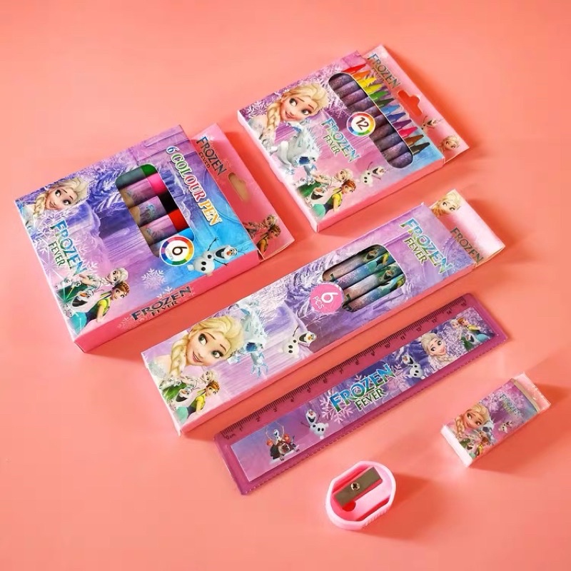 Bộ đồ dùng học tập cho bé 9 món kết hợp bộ màu vẽ nhiều mẫu, hộp quà tặng đặc biệt cho bé trai bé gái