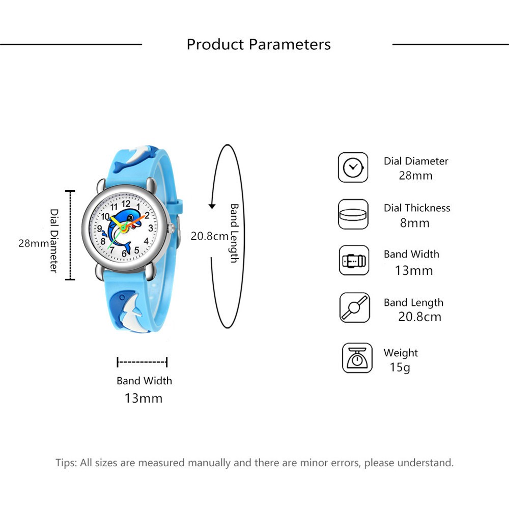 Đồng hồ thời trang trẻ em bé trai - bé gái dây silicon hình cá heo siêu dễ thương PKHRTE020-Ca-heo