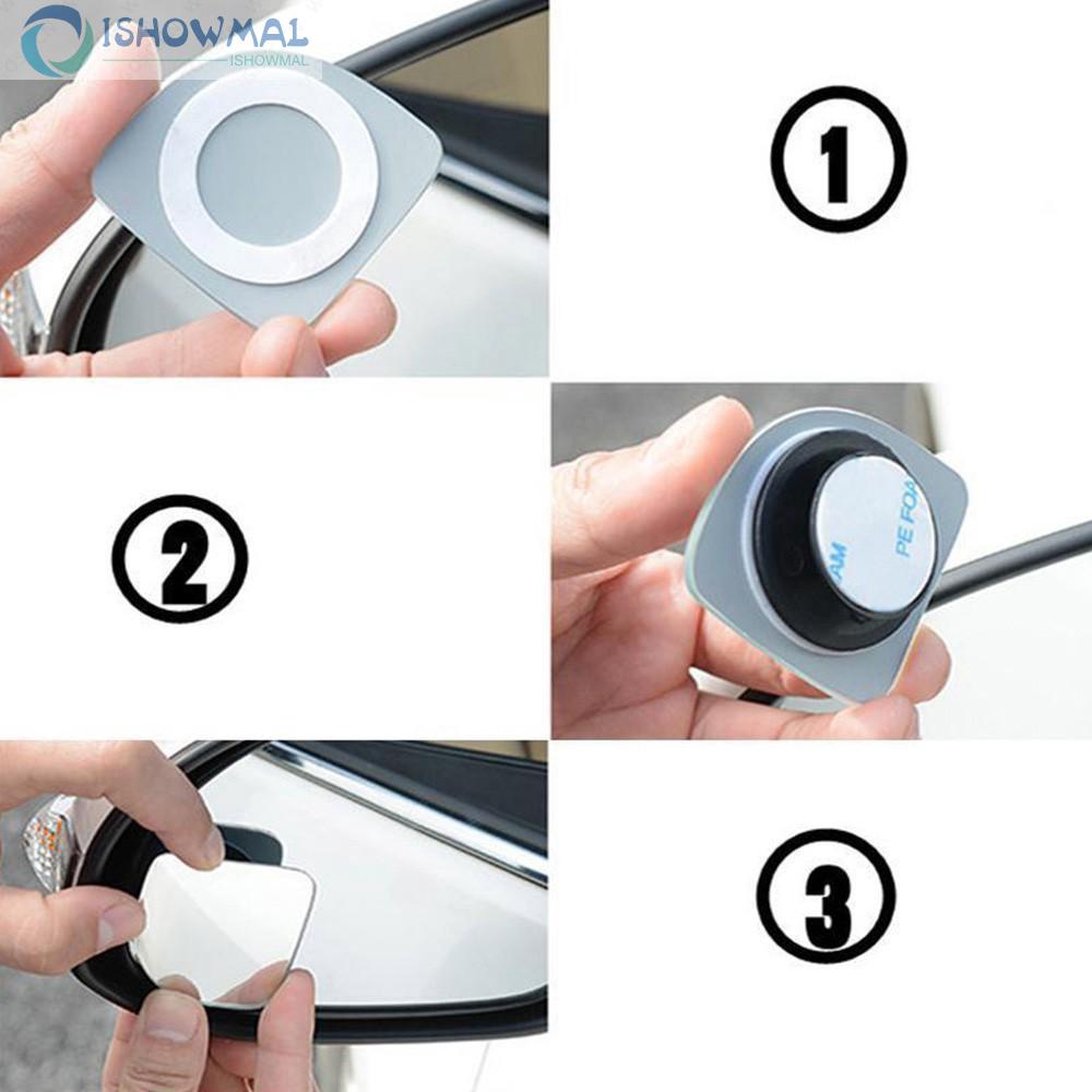 2 gương soi điểm mù không viền hình quạt có thể điều chỉnh dành cho xe hơi