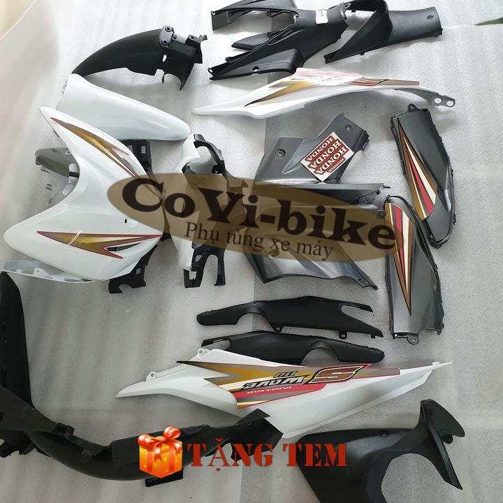 Dàn áo xe Wave S110 đời 2009 - 2010   nhựa ABS nguyên sinh màu TRẮNG - B546
