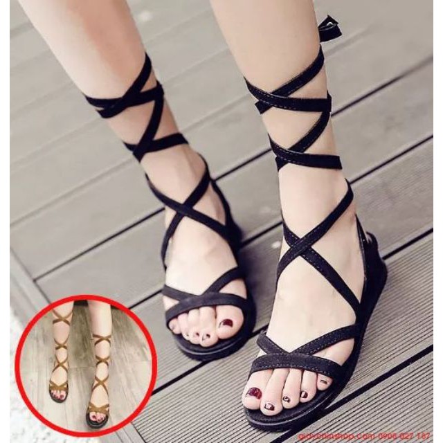 sandal dây dài chiến binh Ảnh Thật Phía Sau