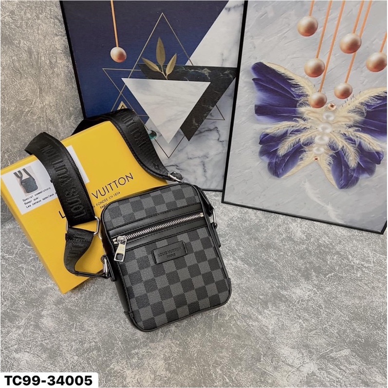 Túi Da Đeo Chéo Ô L.V Thời Trang Sang Trọng Cho Nam Nữ