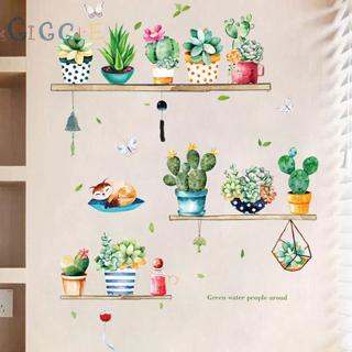 Decal dán tường tự dính hình chậu cây bền và chống thấm nước