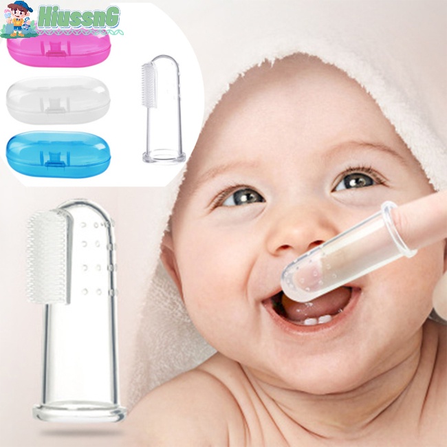 Bộ 2 Bàn Chải Đánh Răng Và Bao Ngón Tay Bằng Silicon Mềm Cho Bé