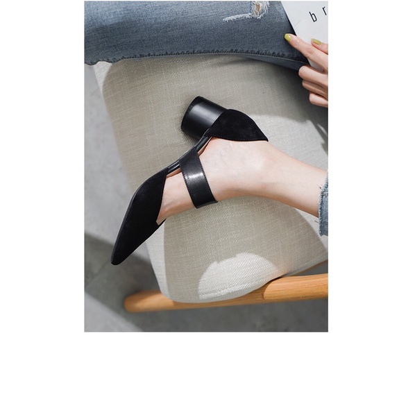 Giày búp bê nữ kiểu dáng gót tròn 6cm thời trang, kết hợp đai khoá sang trọng, SB47 - November House
