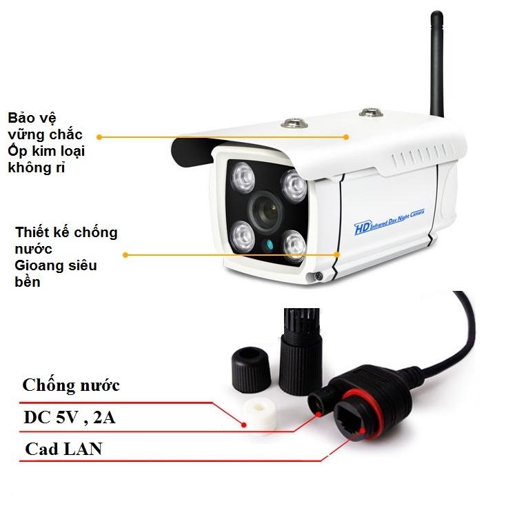 Camera an ninh wifi, Camera không dây giám sát ngoài trời HD 1280 x 720p GLXK