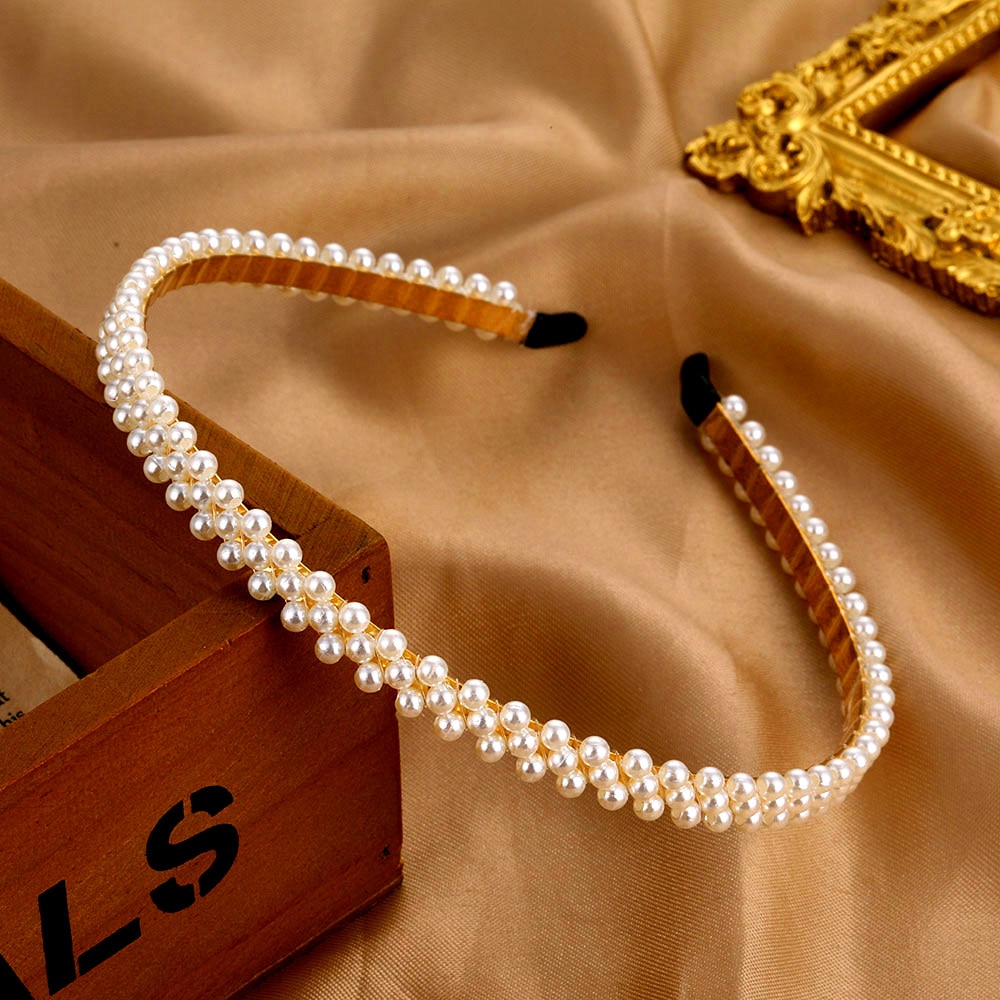 Băng Đô Đính Ngọc Trai Phong Cách Hàn Quốc Cho Nữ