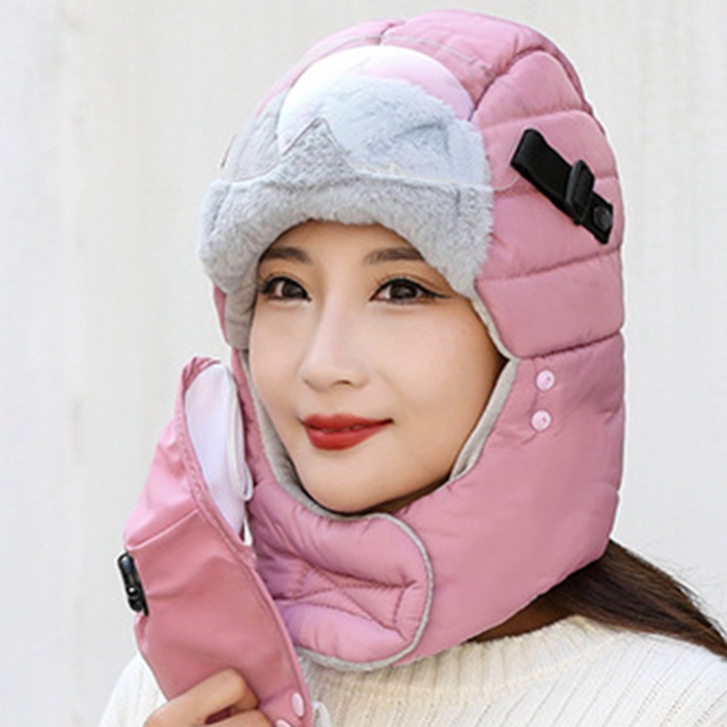 Mũ Trùm Đầu Kèm Khăn Choàng Cổ Giữ Ấm Cho Nam Và Nữ