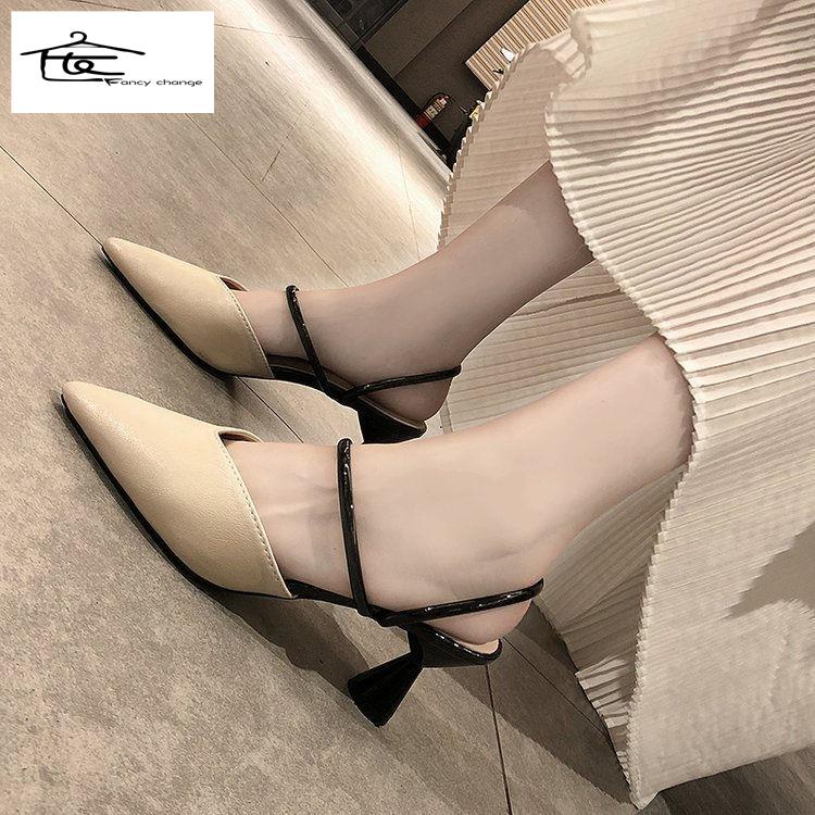 Giày Cao Gót Mũi Nhọn Họa Tiết Kẻ Sọc Thời Trang Mùa Xuân Cho Nữ