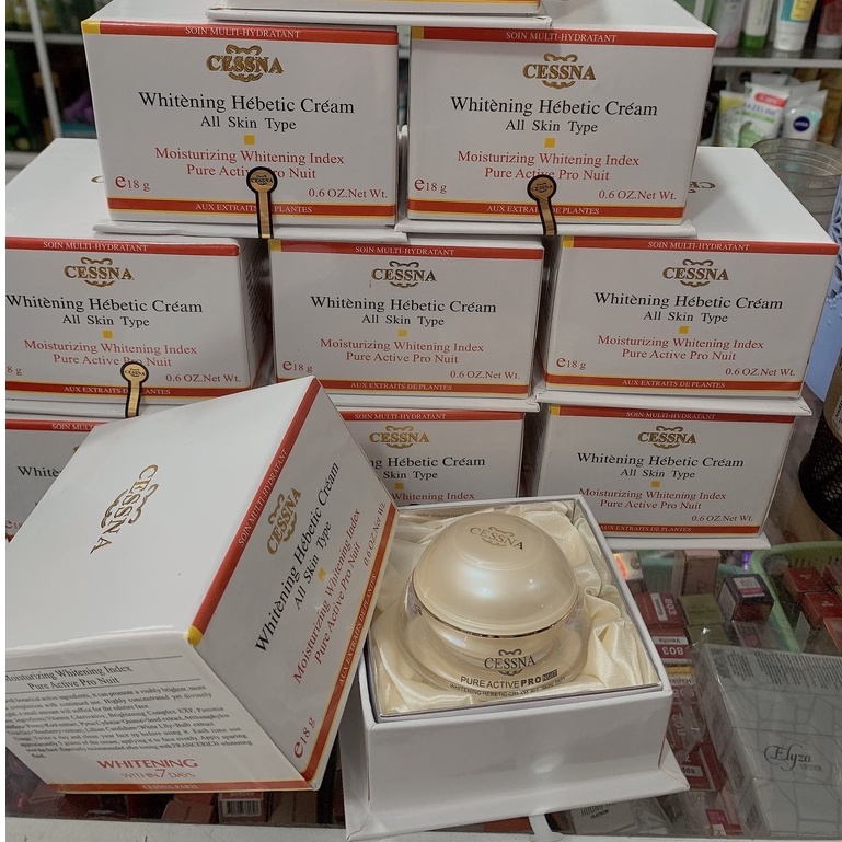 Kem dưỡng trắng, giữ ẩm Cessna Whitening Hebetic Cream All Skin Type - Trắng 18g