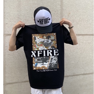 Áo Phông Thun Form Rộng Nam Nữ Vải Cotton 4 Chiều Kết Hợp In Hình Trượt Ván Màu Đen Oversized By XFIRE AT-SKACOT-D233