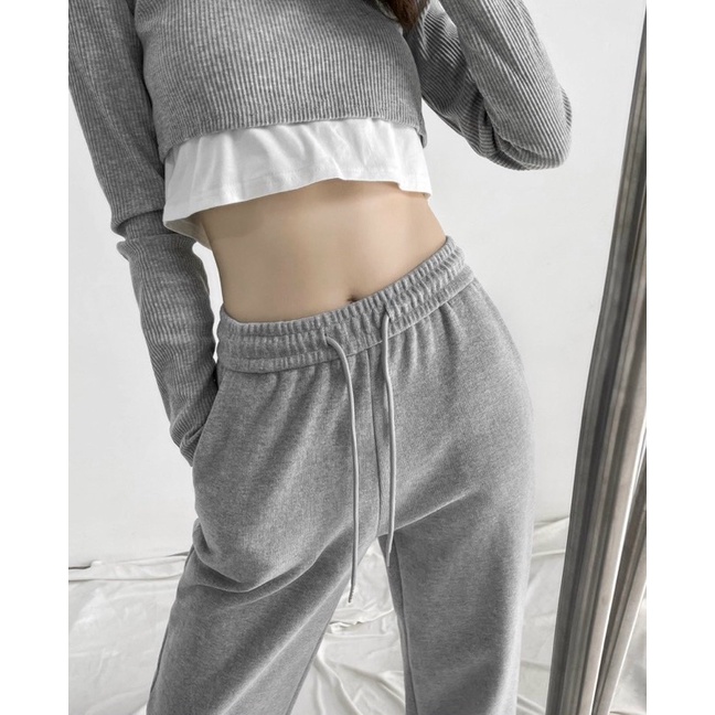 Quần joger nữ ulzzang bo gấu chất tăm mềm loại đẹp