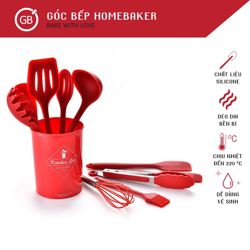 Bộ Dụng Cụ Bếp 11 Món - Dụng cụ nấu nướng - Muôi Vá Sạn GBCU016