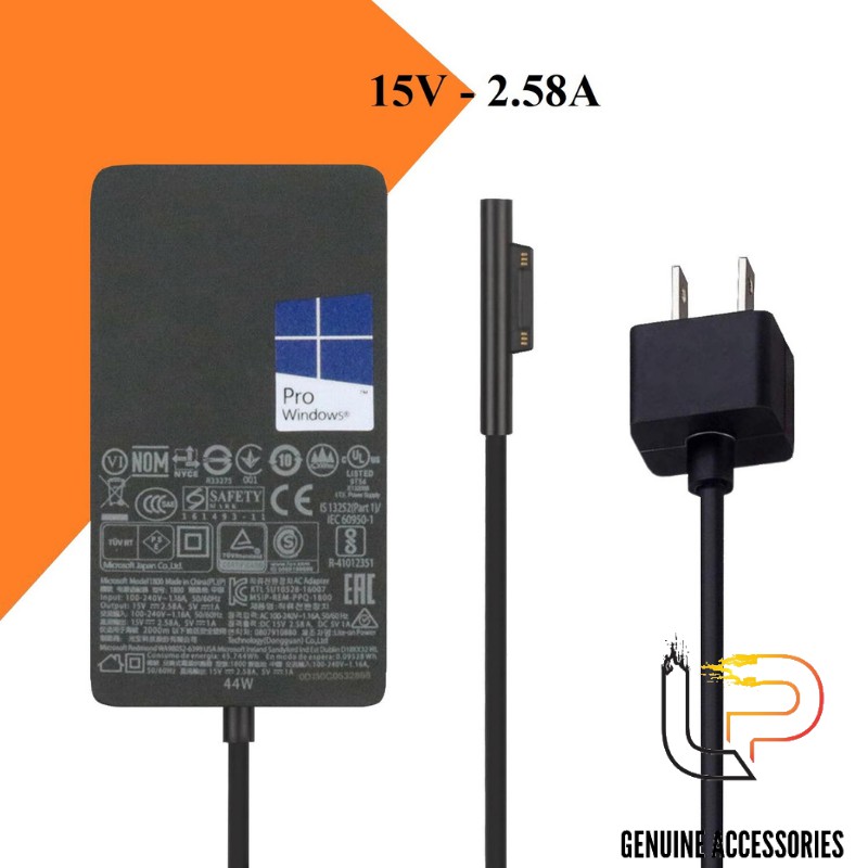 BỘ SẠC LAPTOP MICROSOFT SURFACE PRO 4 , PRO 5 15V- 2.58A - ADAPTER MICROSOFT 15V- 2.58A SURFACE PRO 4 , PRO 5