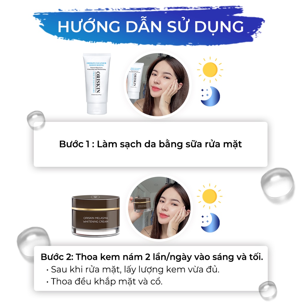 Kem Ngăn Ngừa Nám Tàn Nhang Oriskin Melasma &amp; Whitening Cream