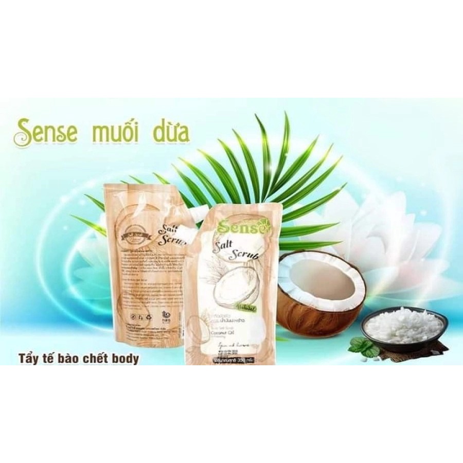 Muối Tắm Tẩy Da Chết Chiết Xuất Dừa Siêu Siêu Mịn SENSE SALT SCRUB - Coconut Oil 350g - Thái Lan