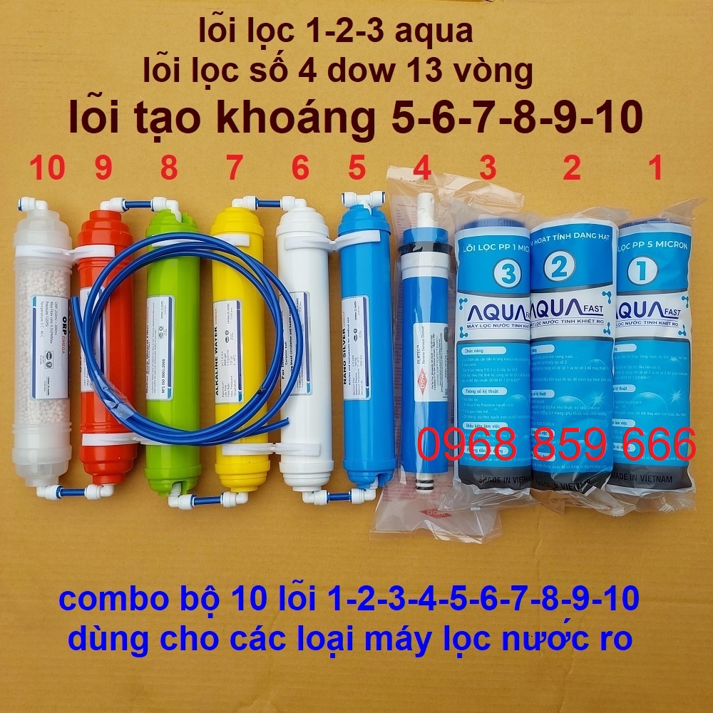 Lõi Lọc Nước, tạo khoáng Số 1-2-3-4-5-6-7-8-9-10 lắp được cho các loại máy lọc RO ,màng lọc RO DOW Filmtec