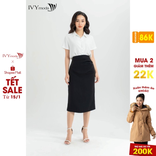 Áo sơ mi khuy ngọc nữ IVY moda MS 16M6363