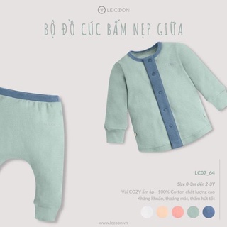 [Lecoon] Bộ  cổ nẹp cúc giữa cho bé