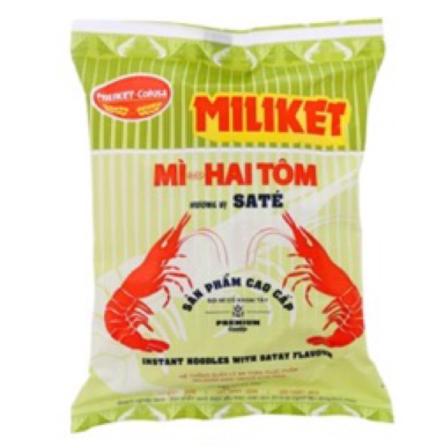 Mì Miliket Hai Tôm hương vị Tôm chua cay/ sa tế/ hải sản gói 75g