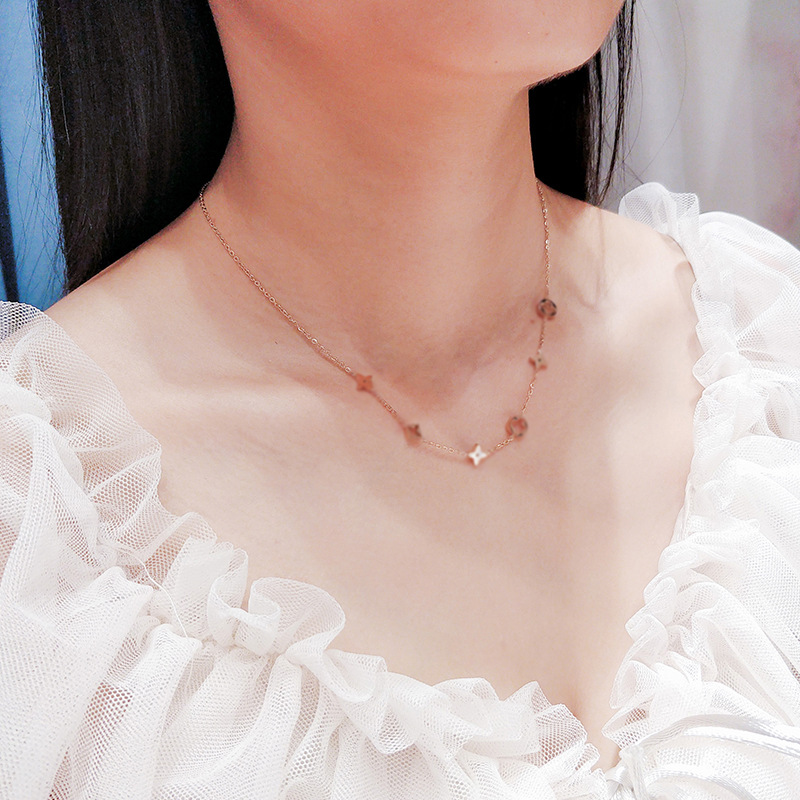 Vòng cổ bằng thép titan thiết kế đơn giản thời trang mùa hè 2021