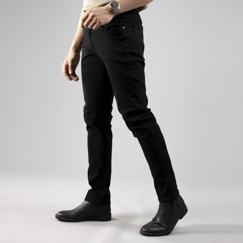 Quần Jeans nam đen trơn Galvin basic chất co giãn form slimfit QJGV32 - Leo Vatino !