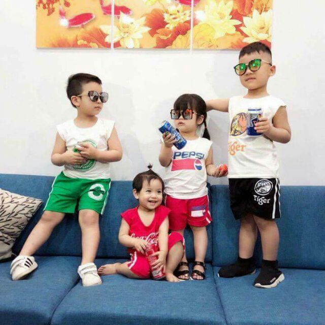 Bộ coca, Pepsi, Tiger, bé trai gái