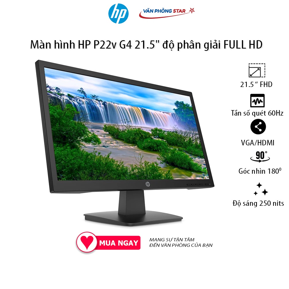 Màn hình HP P22v G4 21.5 inch độ phân giải Full HD chống chói, giảm ánh sáng xanh chính hãng bảo hành 36 tháng