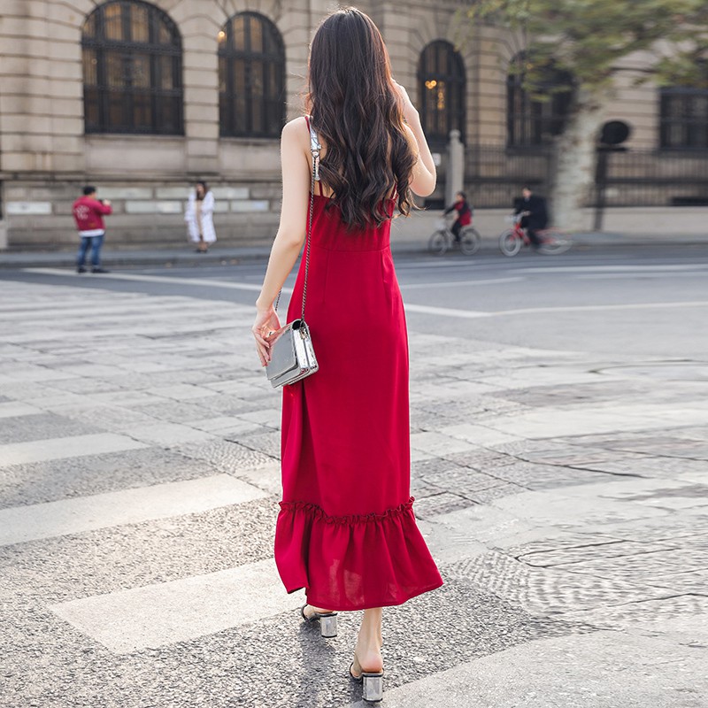 [Có sẵn size M] Đầm 2 dây hở lưng siêu sexy sang chảnh hàng loại 1 | BigBuy360 - bigbuy360.vn