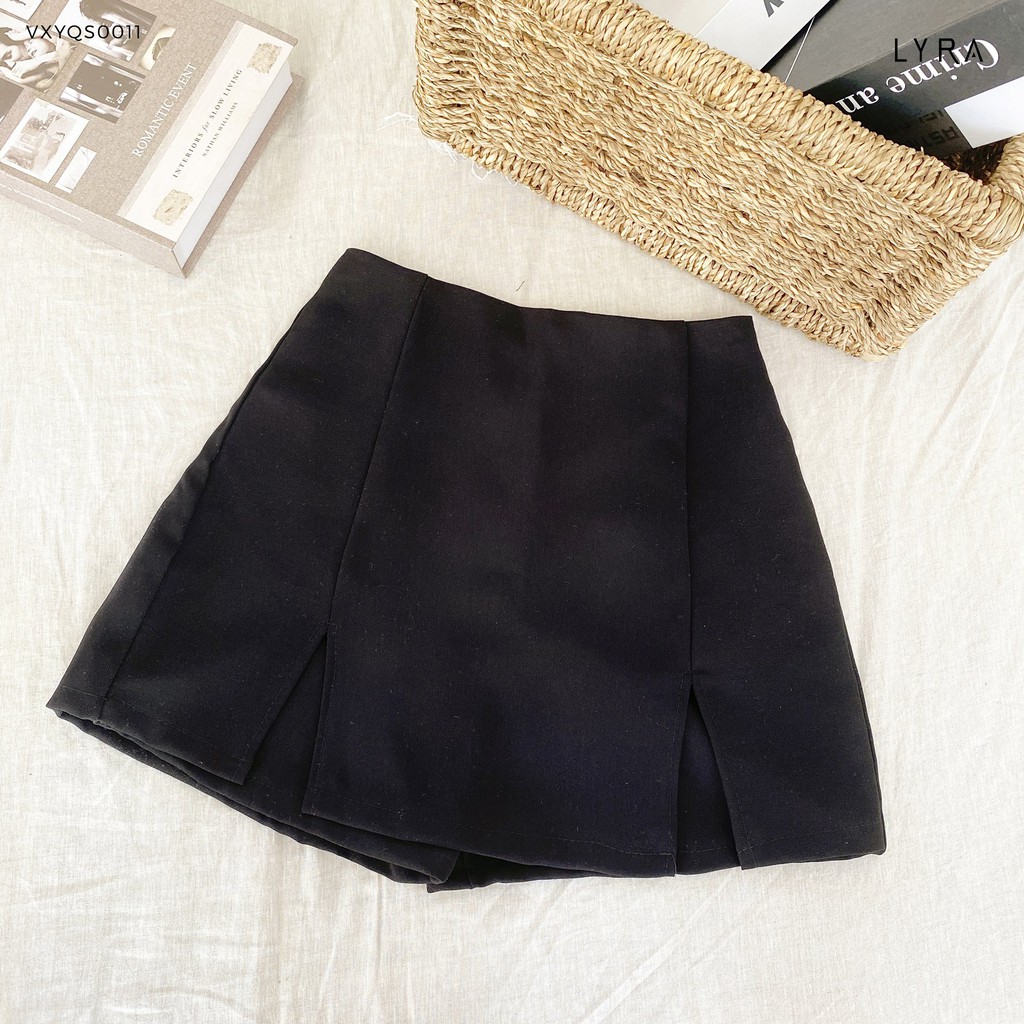 Chân váy chữ A xẻ tà nữ LYRA, giả váy lưng cao nữ tính, trẻ trung phong cách Hàn Quốc-VXYQS0011 | BigBuy360 - bigbuy360.vn