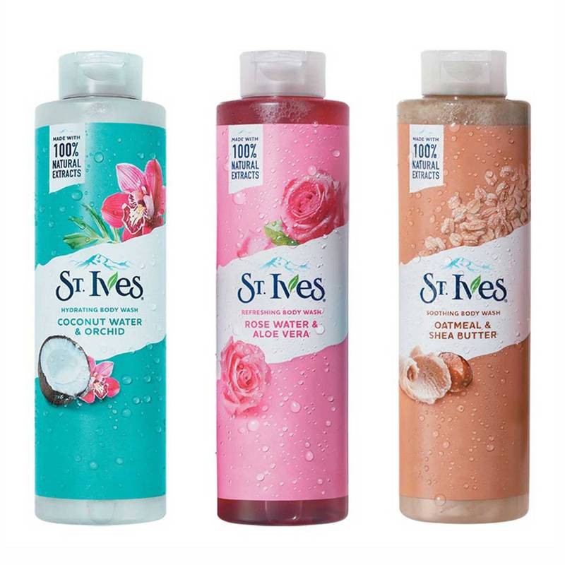 Sữa tắm ST.Ives muối biển,yến mạch bơ, cam chanh, hoa hồng và lô hôi 650ml