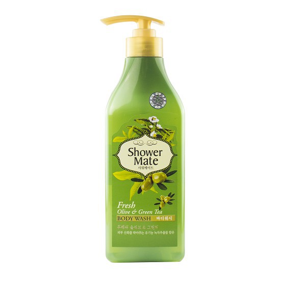 Sữa tắm dạng Gel giảm thiểu quá trình da Showermate Olive and Green Tea 550ml - Hàn Quốc Chính Hãng
