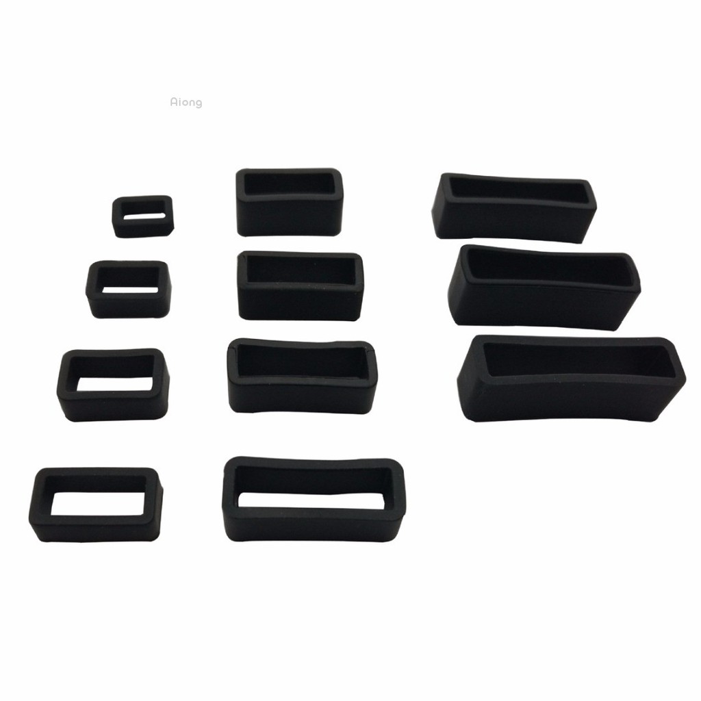 Set 10 Vòng Cao Su Đen Thay Thế Cho Dây Đeo Đồng Hồ