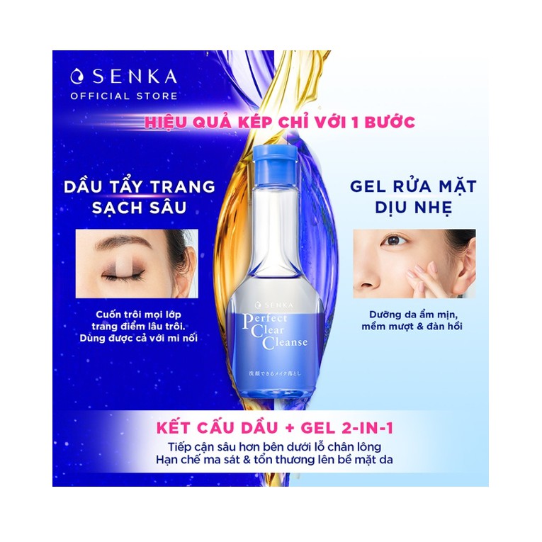 [HB Gift] Gel Rửa Mặt Tẩy Trang 2 trong 1 Senka Perfect Clear Cleanser 170ml