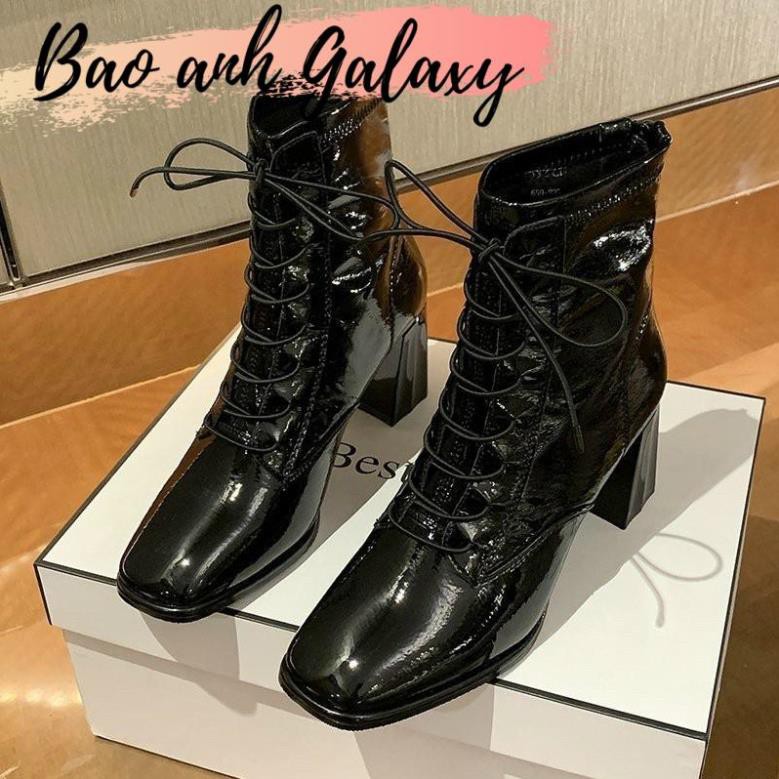 [Hot Trend] Giày Bốt Đế Vuông Da Bóng Phong Cách Thời Trang [Ảnh Thật] | BigBuy360 - bigbuy360.vn